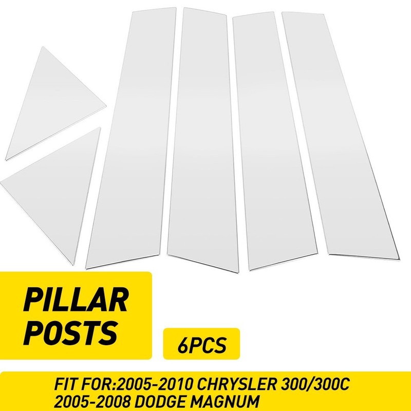 For 2005-2010 Chrysler 300 300C Dodge Pillar Posts Door Window Trim Cover Chrome