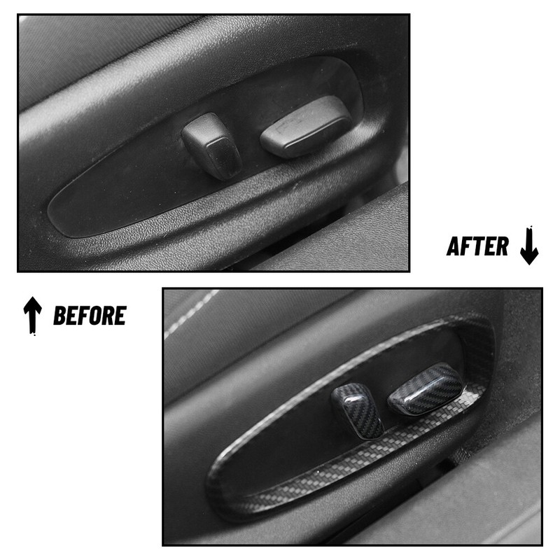 2pcs Seat Adjust Switch Button Ring Cover Trim For Chevrolet Camaro 2017+ Carbon gallery