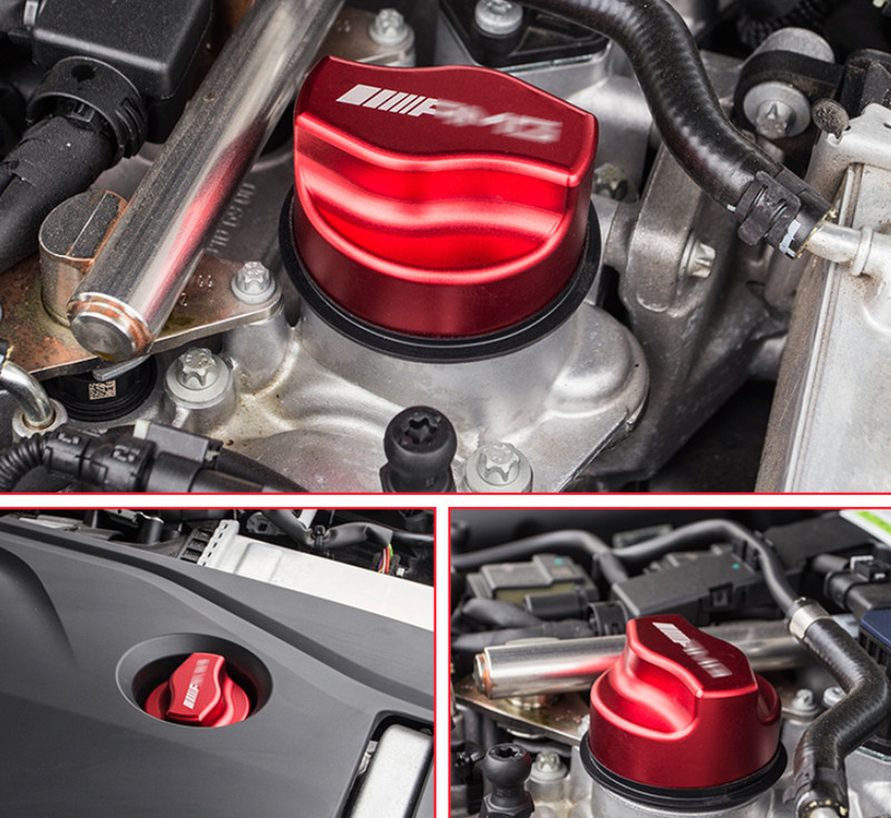 Red Aluminum Outside Engine oil Cap Cover Trim 1PCS For Benz C-Class 2015-2021 gallery