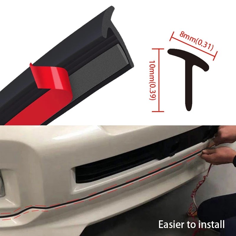 33 ft Rubber T-Shape For Volvo Car Fender Flare Headlight Seal Strip Edge Trim