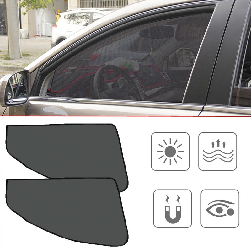 4x Car Side Front Rear Window Sun Shade Cover Mesh Shield UV Protection Magnetic gallery