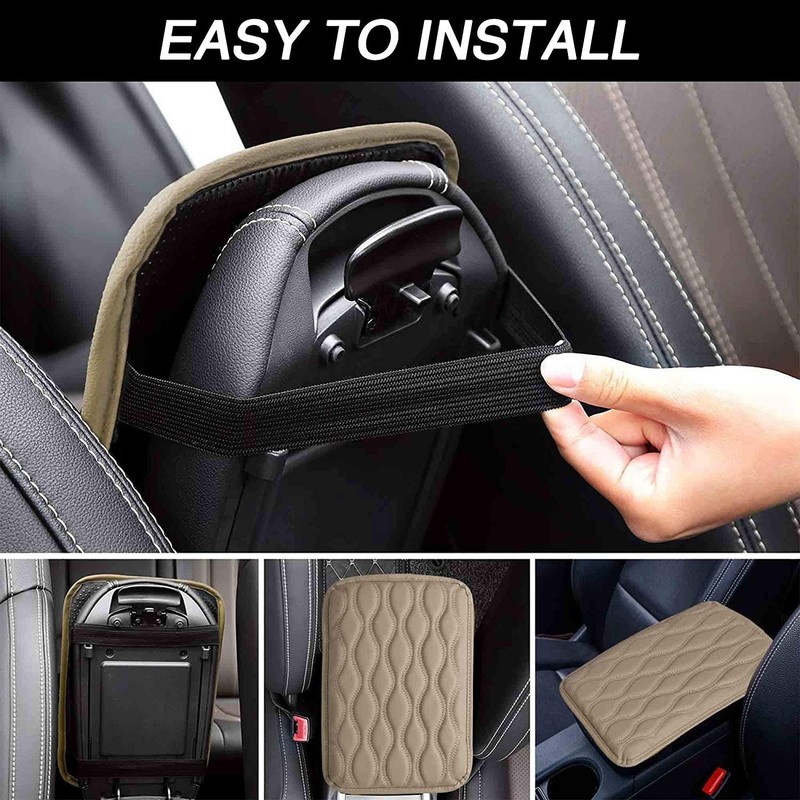 PU Leather Auto Armrest Pad Cover Center Console Box Cushion Mat Car Accessories gallery