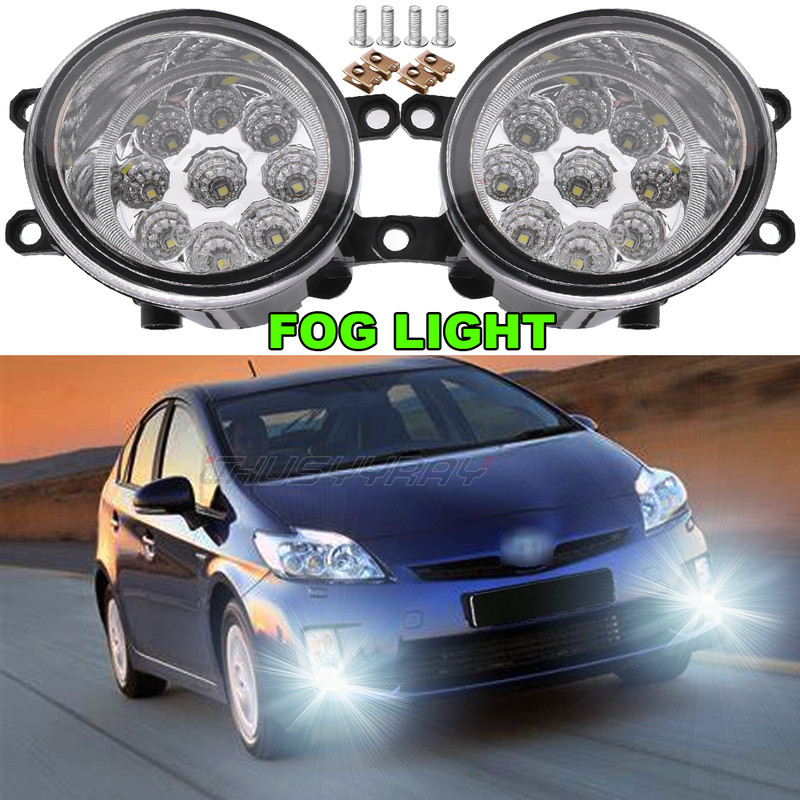For 2010-2011 Toyota Prius Clear Lens Bumper Fog Light Lamp Replacement Bulbs