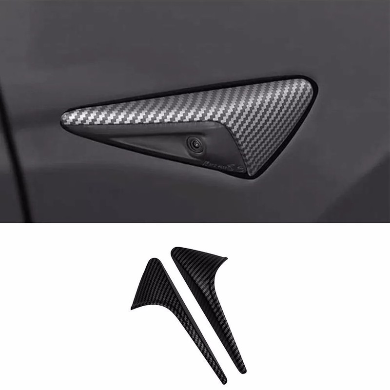 Carbon Fiber Side Camera Cover Trim for Model 3 S X Y Fender Protector Accessory gallery