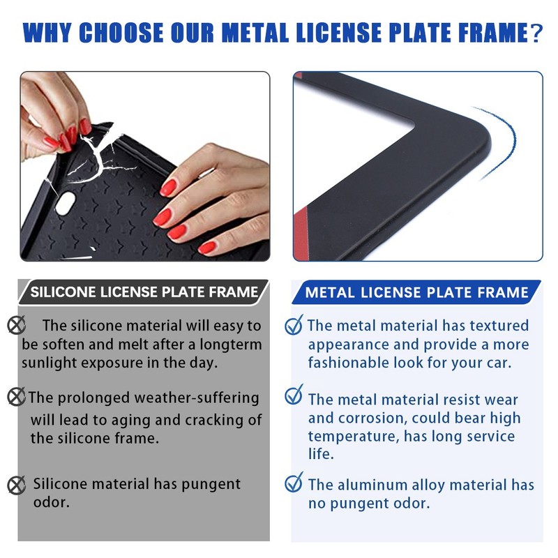 2X For BMW 1/2/3/4/5/6 Series Tri 3 Color Car License Plate Frame M Power Cover gallery