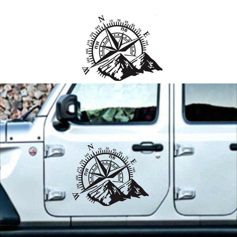 Compass Mountain Vinyl Decals For Car Camper Van Caravan Sticker Graphic Decor gallery