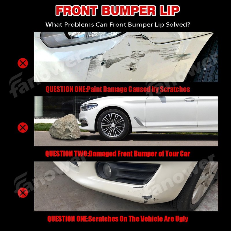 Painted White Front Bumper Splitter Spoiler Lip Trim For Cadillac ATS 2015-2018 gallery