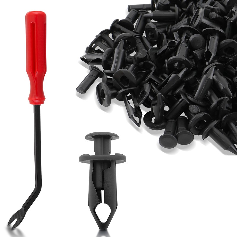 120x ATV 8MM Hole Plastic Rivets Retainer Fender Bumper Push Pin Fastener Clips gallery