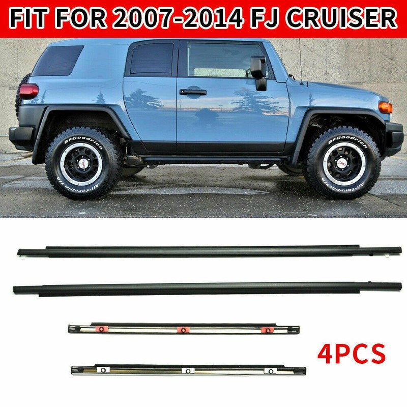 4x Window Moulding Trim Seal Belt For Toyota FJ Cruiser Weatherstrip 07-14 US gallery