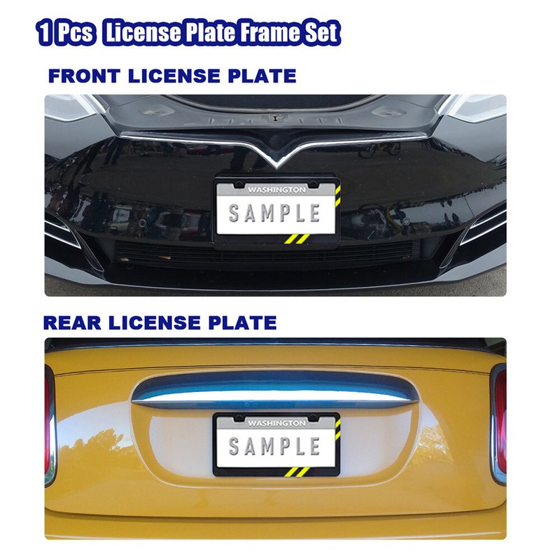 Fits For Dodge Durango Car License Plate Frame Black Yellow Metal Covers M7 gallery