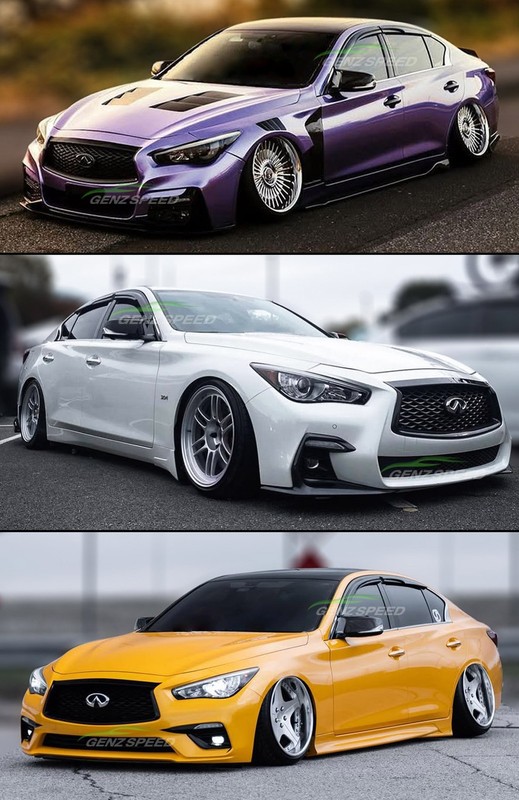 For 2014-2022 Infiniti Q50 JDM Mugen Style Window Visors Rain Guards Deflectors gallery