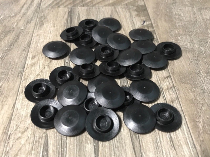 3/8″ flush mount black plastic body and sheet metal hole plugs – 30 pcs