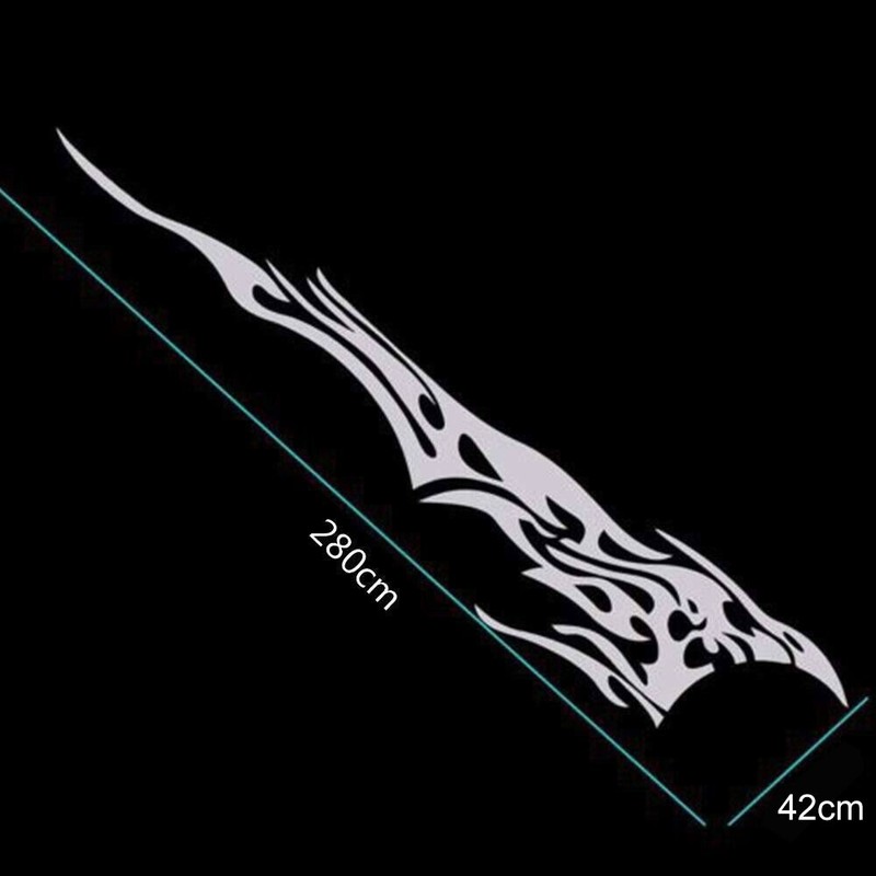 2pcs White Fire Flame Graphics Side Door Fender Vinyl Stickers For Ford Mustang gallery