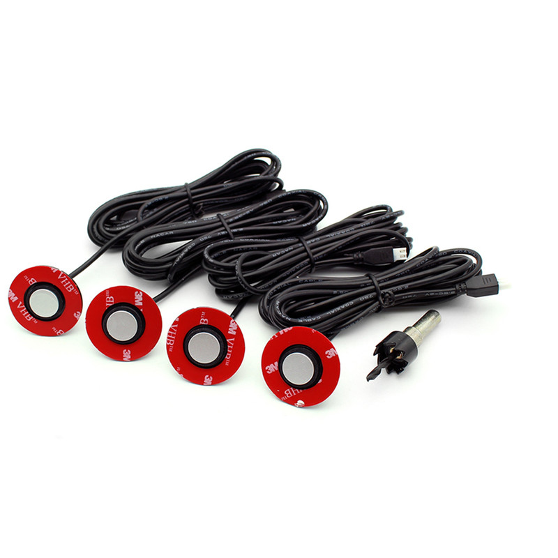 Car Parking Sensors Reverse Backup Rear Radar Sound Buzzer Alarm Flat 4 Sensors gallery