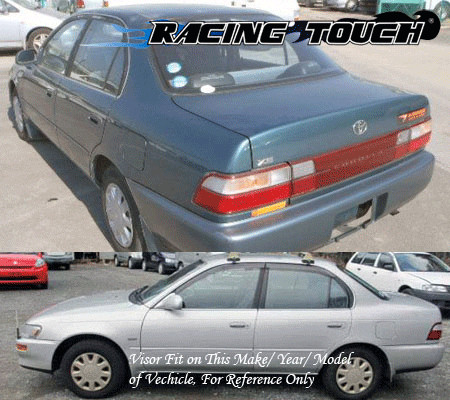 Rain Guards Sun Visor 2.0 MM Outside Mount 4pcs For 93-97 Toyota Corolla AE100 gallery