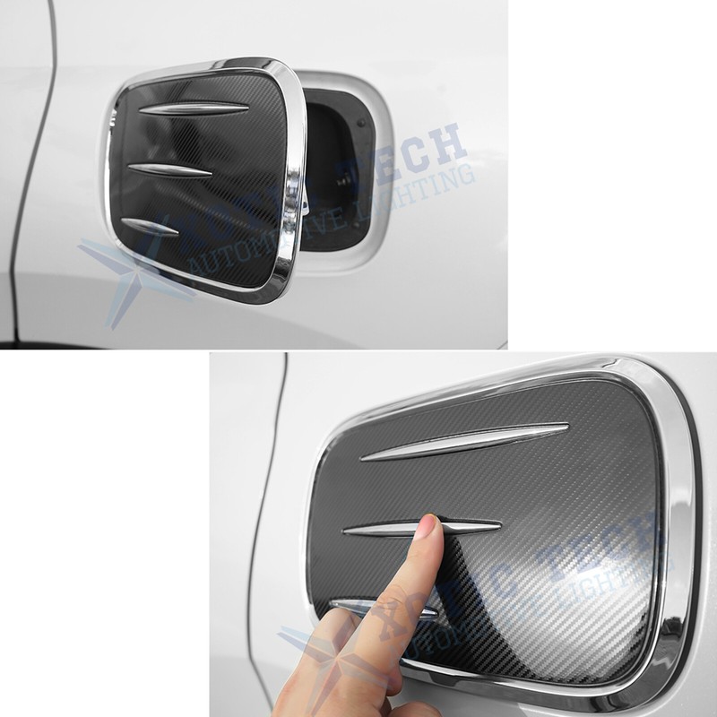 Fuel Oil Gas Tank Cover Cap Trim Chrome & Carbon Fiber Steel For Honda CRV 5th gallery