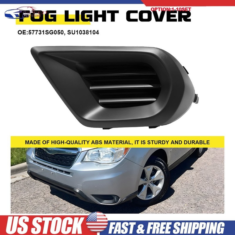 Fog Light Cover For 2014-2016 Subaru Forester Left Side Textured Black 1-10X