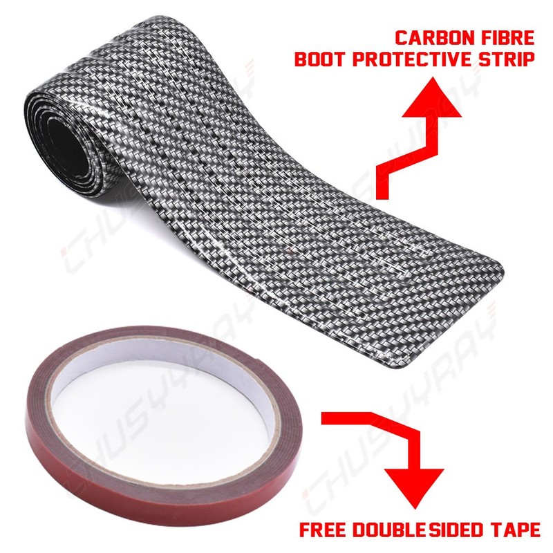 Black Carbon Fiber Look Auto Rear Trunk Tail Lip Protect Anti Scratch Sticker gallery
