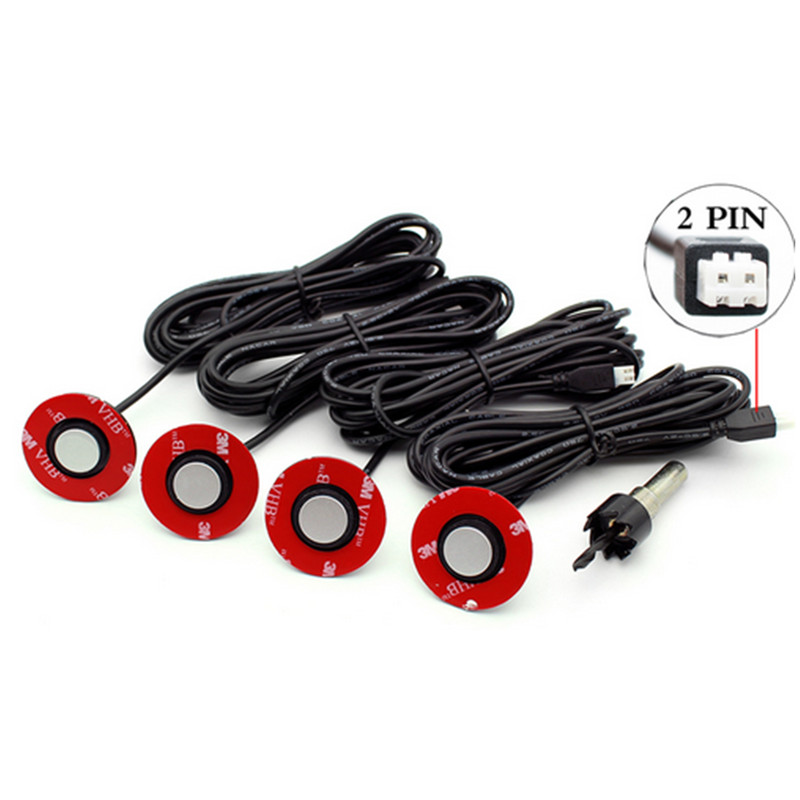 Car Reverse Rear Backup Radar Sound Buzzer Alarm Flat Hidden Parking Sensors