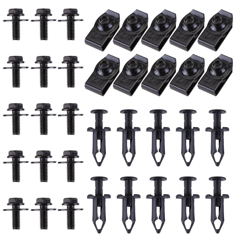 35PCS For Mercedes-Benz Engine Under Cover Splash Shield M6 Bolts U-nut Clips gallery