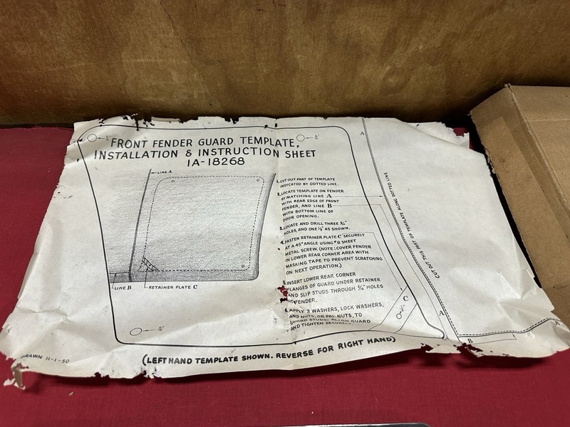 NOS 1949-1951 FORD CAR FRONT FENDER TRIM MOLDING KIT 1A-18268 FoMoCo 49-51 gallery
