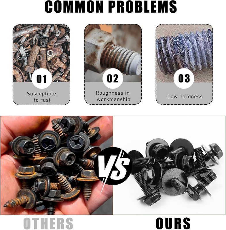 10-Piece Bolt & U-Nut Clip Kit for Secure Automotive Fastening - Easy to Install gallery