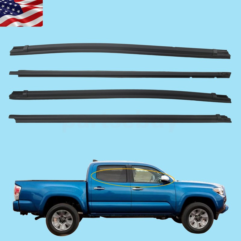 Outside Window Weatherstrip Trim Seal Belt Fits 05-15 Toyota Tacoma Double Cab