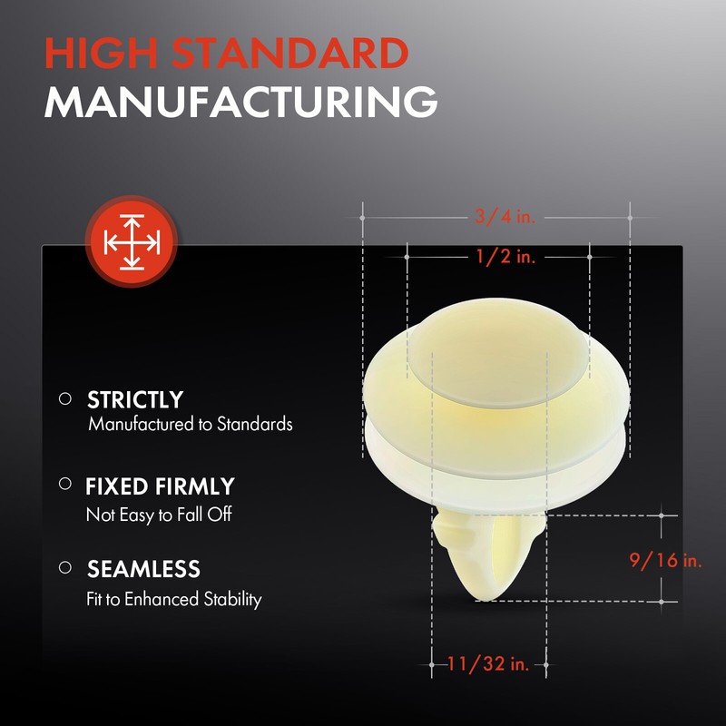 50Pcs 11/32 in. diameter holes Nylon Door Panel Retainers Clip for Ford White gallery