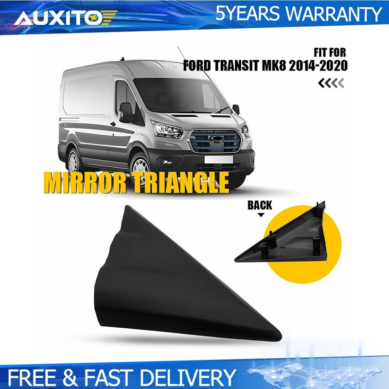 Black Passenger Mirror Fender Corner Cover Trim For 14-20 Ford Transit MK8 D
