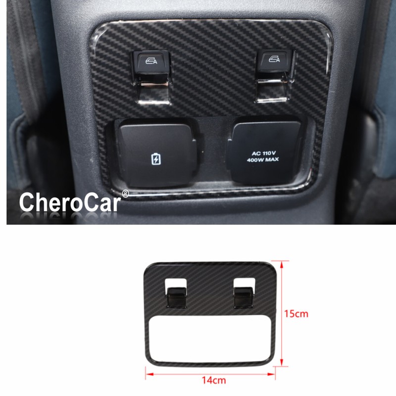 Rear Window Control Switch Cover Trim Bezels For Ford Bronco 2021+ Carbon Fiber gallery