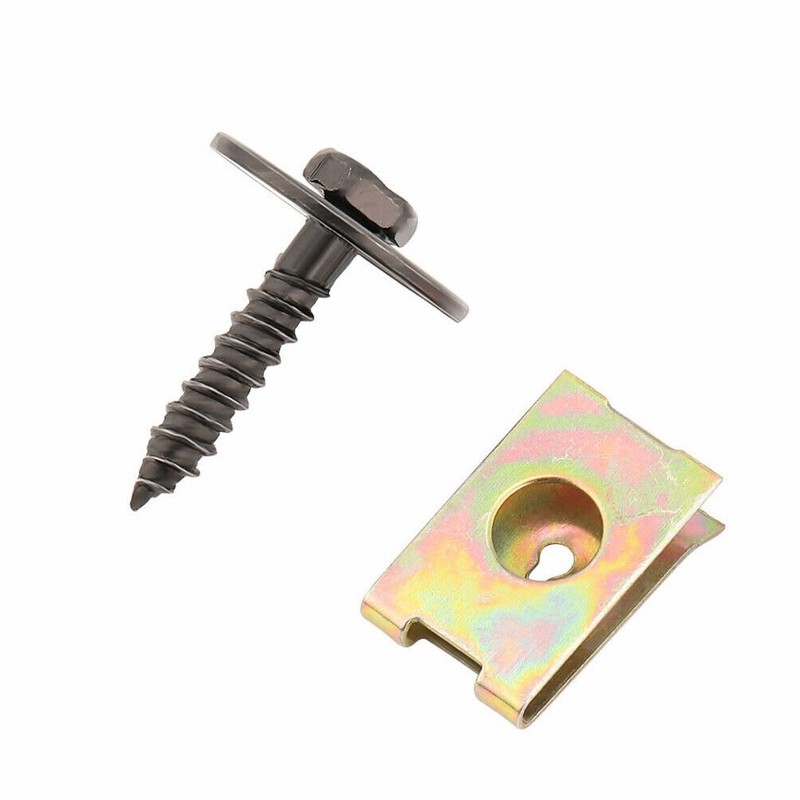 40x Engine Under Cover Splash Shield Guard Body Bumper Bolts U-nut Clip Fastener gallery