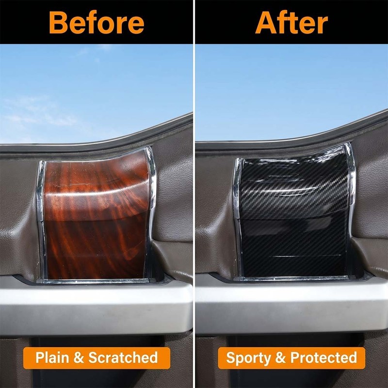 Interior Door Handle Panel Cover Top Trim Bezel For Ford F150 2015+Carbon Fiber gallery