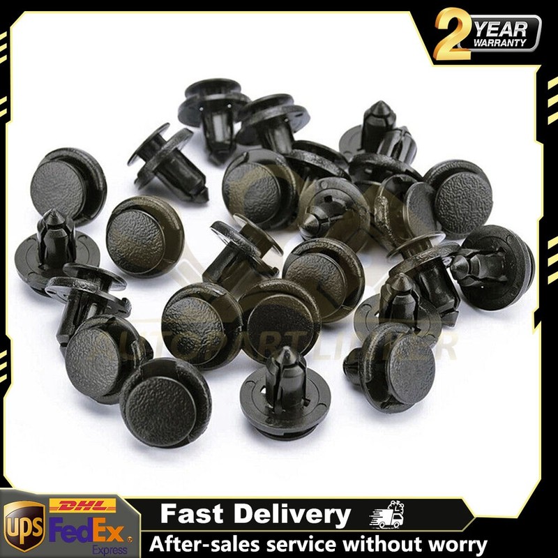 100X 8mm Hole Outer Garnish Push-Type Retainer Nylon Clips For Subaru 909140044