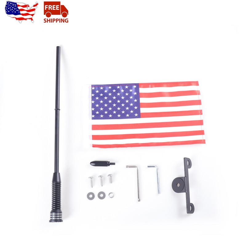 Front Hood Bumper Flagpole Mount Bracket w/US Flag For Ford Bronco 2021+ 2/4Door gallery