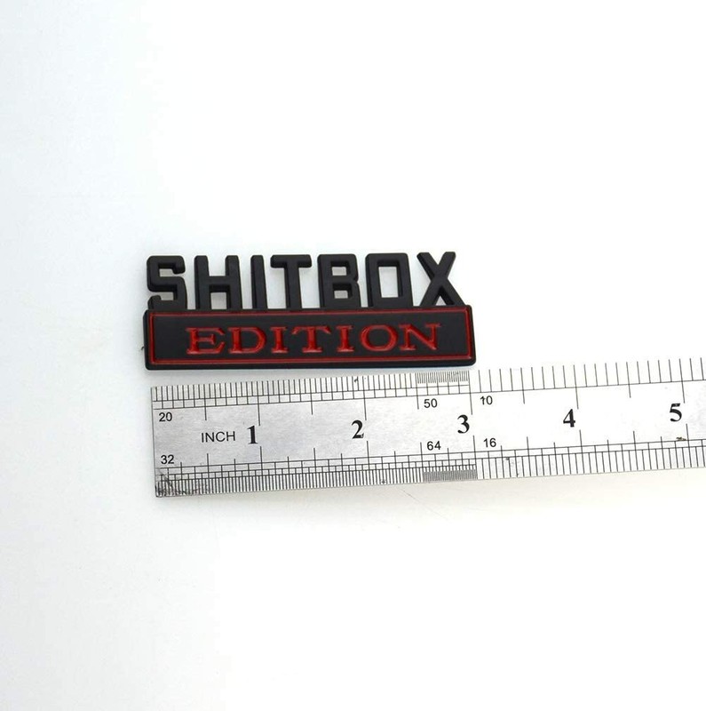 1x SHITBOX EDITION emblems 3D Fender Badge Decal Car Truck Black Red gallery