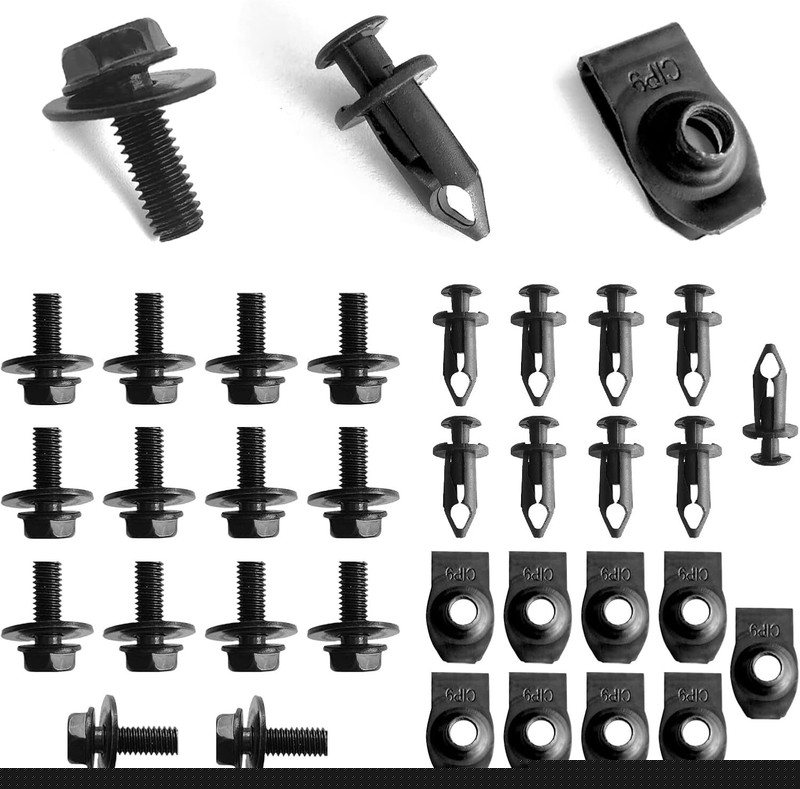 35PCS For INFINITI Engine Under Cover Splash Shield Guard M6 Bolts & U-nut Clips