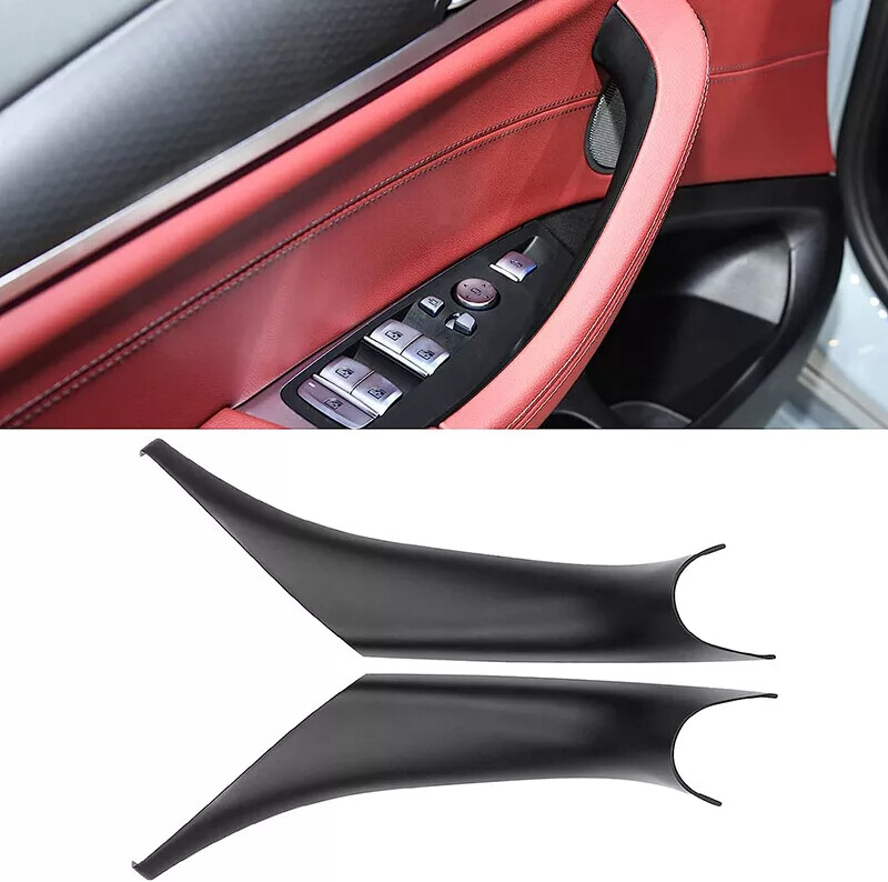 Black//Carbon Interior Door Handle Cover Pull Trim For 18-24 BMW X3 X4 G01 G02