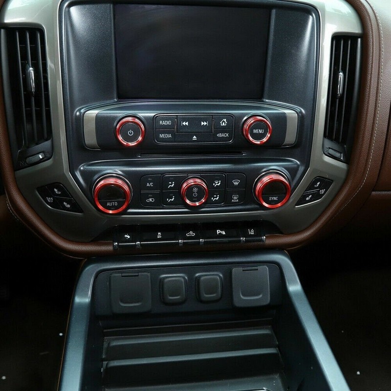 Center Console Switch Knob Cover Decor Bezels Trim for Chevy Silverado 14-18 EW gallery