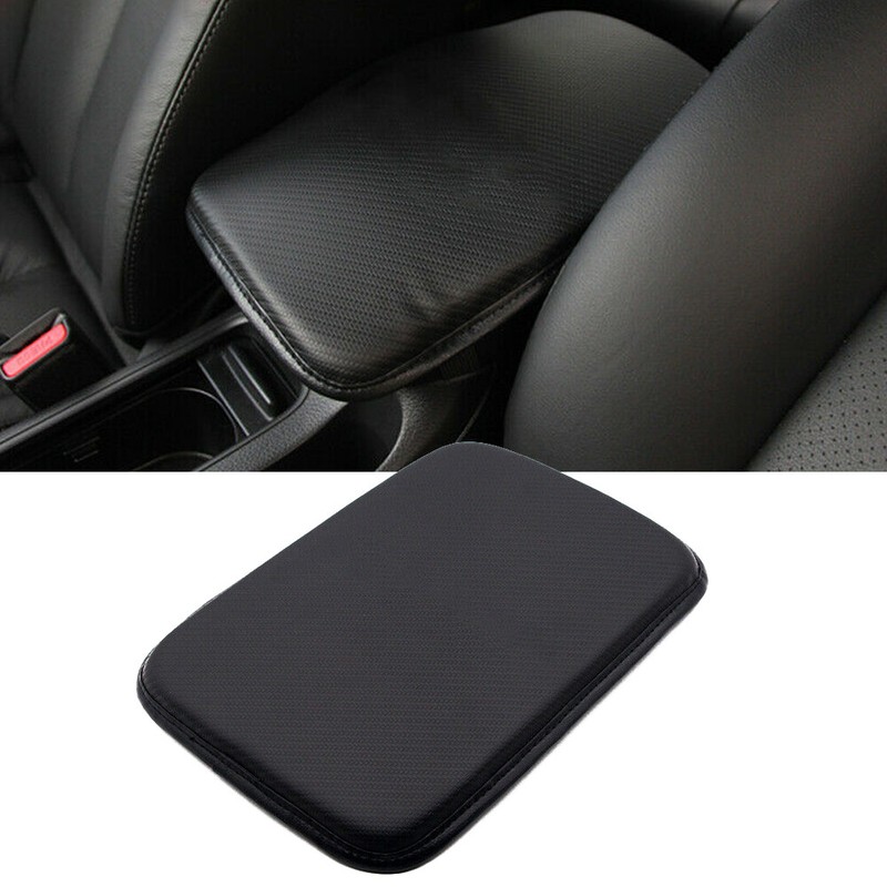 1x Car Armrest Pad Cover Black Center Console PU Leather Cushion Mat Accessories gallery