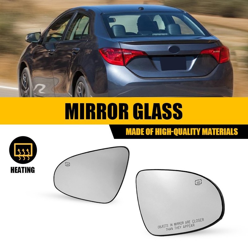 Mirror Glasses Driver Passenger Side Heated For 14-19 Toyota Corolla 87961-02F30