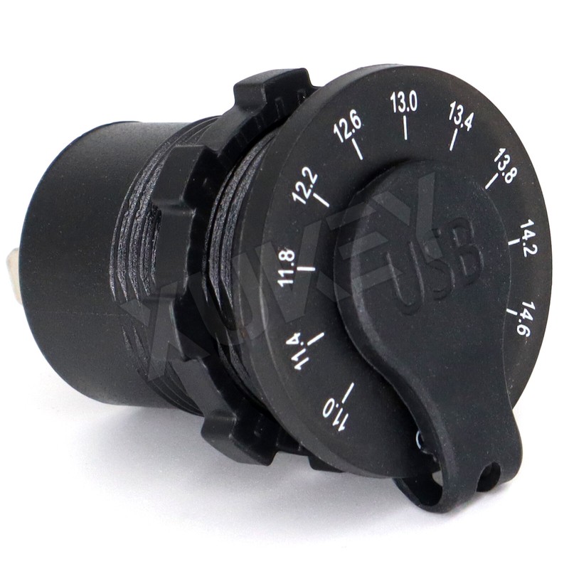 12v QC3.0 Dual USB Car Fast Charger Socket Power Outlet LED Voltmeter Waterproof gallery