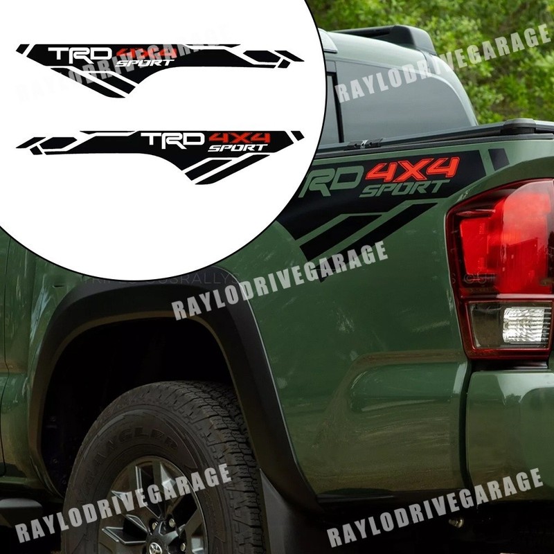 2PCS TRD 4x4 Sport Vinyl Decals For Tundra Tacoma Bedside Letter Sticker Set gallery