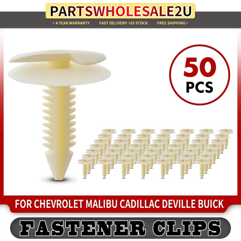 50Pcs 7.94mm Nylon Door Trim Panel Clips Retainer Double Head for GM Chevy Buick