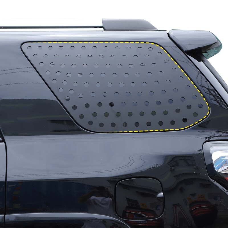 Rear Triangular Window Glass Plate Trim Decor Cover Black for 4Runner 2010+ gallery