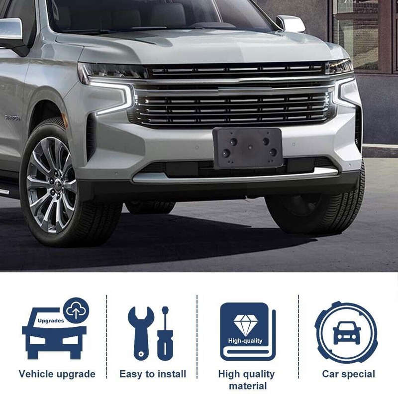 Front License Plate Holder Frame Bracket Mount For Chevy Tahoe Suburban 2020+ US gallery