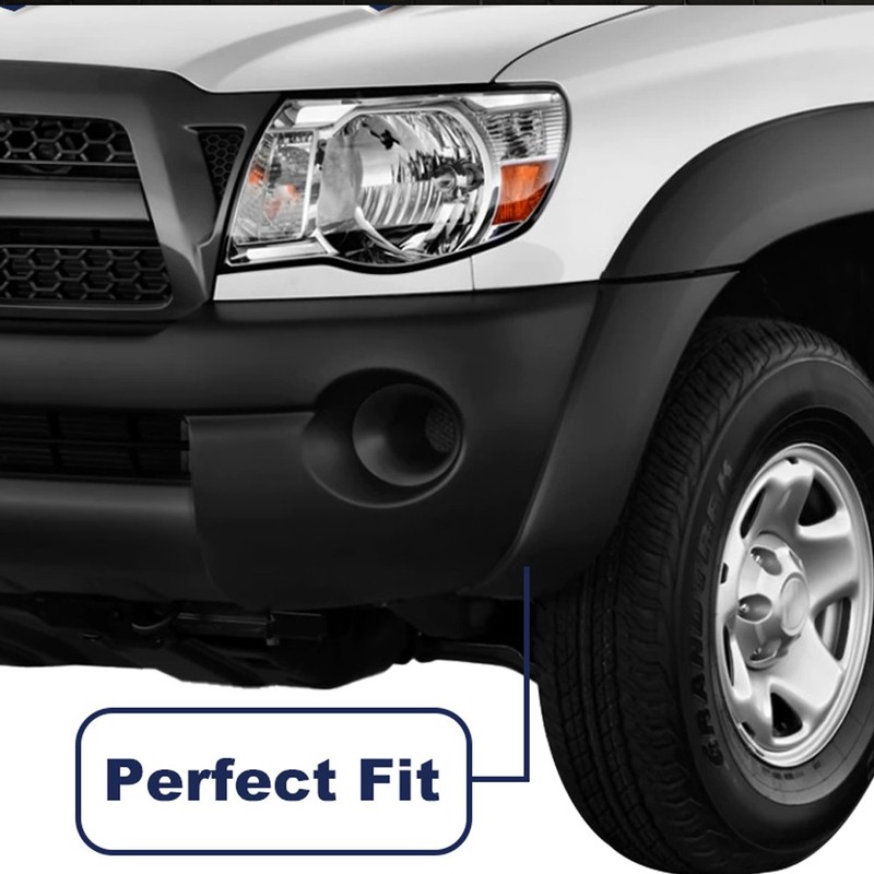 Pair Bumper End Caps Fits 2005-2011 Toyota Tacoma Front Primed Black Left Right gallery