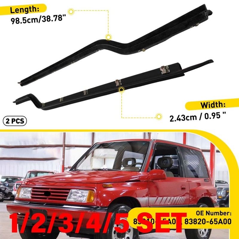 Outer Window Door Molding Trim Weatherstrip For 1989-1998 Suzuki Sidekick 1-5SET