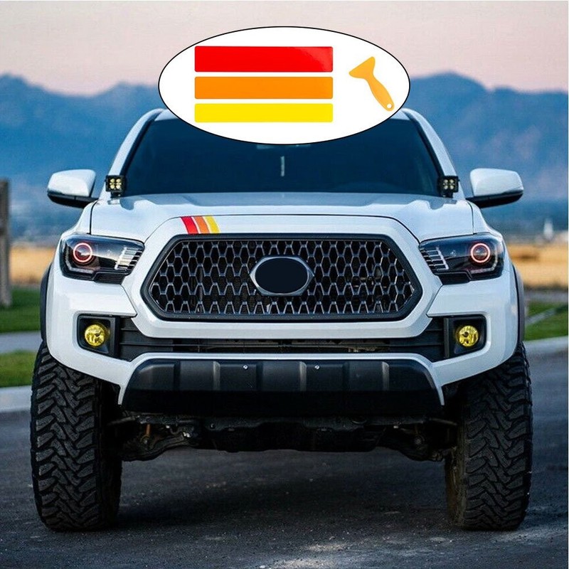 Tri-Color Stripe Sticker For Toyota Decal Tacoma TRD 4Runner Tundra Universal