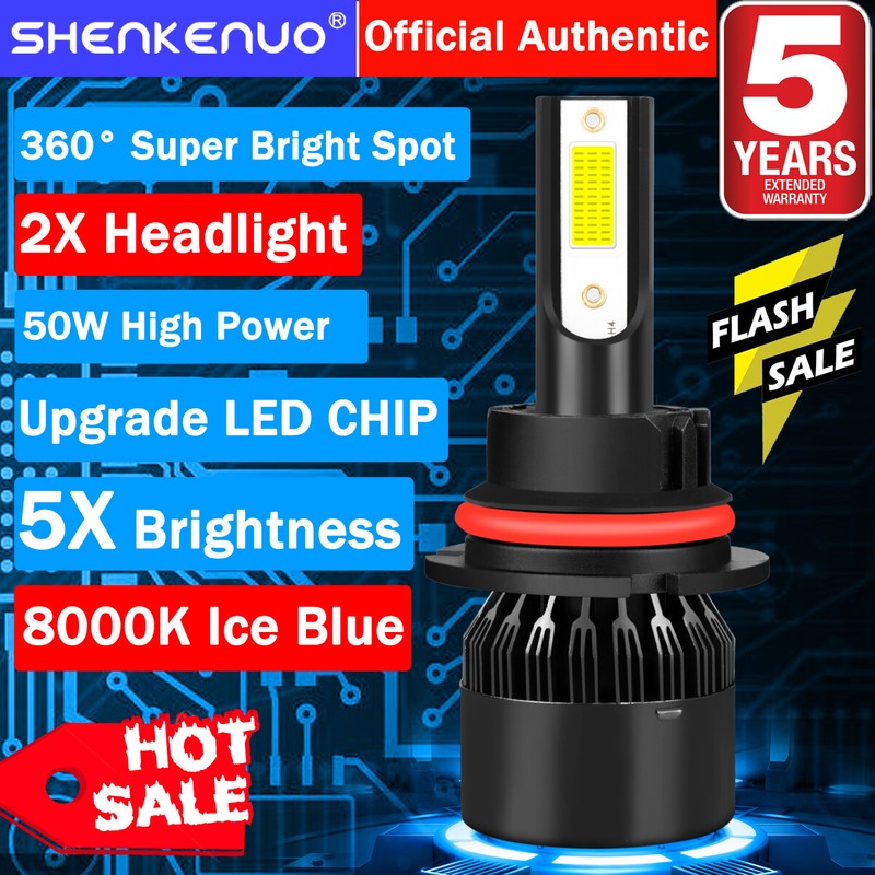 2x 8000K 9007 Hi/Low COB LED Headlight For Ford F-150 1992-2003 F-250 1992-1999