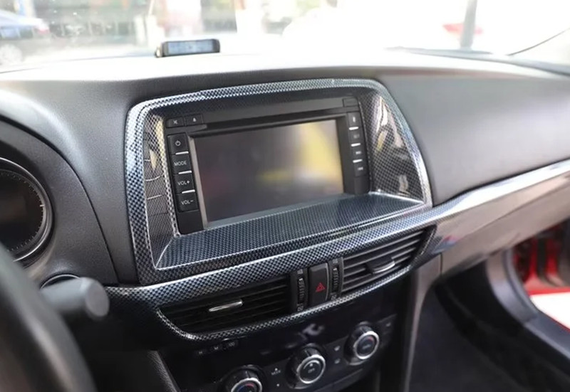 14PCS Black Carbon Fiber Car Interior Kit Cover Trim For Mazda 6 2014-2015 gallery